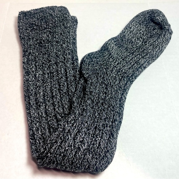 BNWOT Nordstrom Knee/OTK high sock Silver, Black, Gray regular 9-11 women’s - Picture 2 of 8